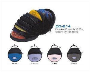 Polyester CD case for 12 CDs