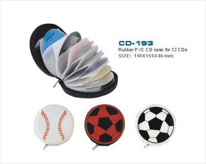 Rubber PVC CD case for 12 CDs